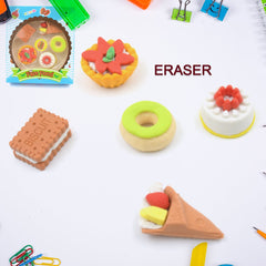 3D Fast Food Fancy & Stylish Colorful Erasers, Mini Eraser Creative Cute Novelty - 4171_fast_food_eraser_5pc