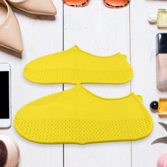 Non-Slip Silicone Rain Reusable Anti skid Waterproof Fordable Boot Shoe Cover (E - 17983_xl_yellow_sili_shoe_cover