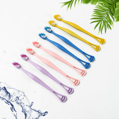 2-in-1 Tooth Brush with Tongue Scraper, Soft Bristle & Long Handle (8Pcs) Soft T - 12814_2in1_soft_toothbrush