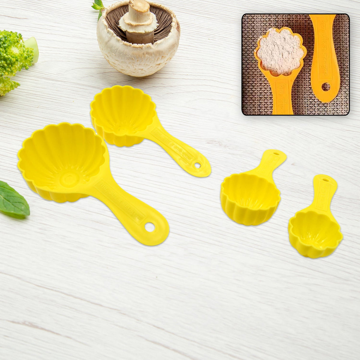 Plastic Kitchen Tool Mould / Ladoo Mould Spoon Ladoo Making Spoon Set for Kitche - 5559_modak_spoon_4pc_d123