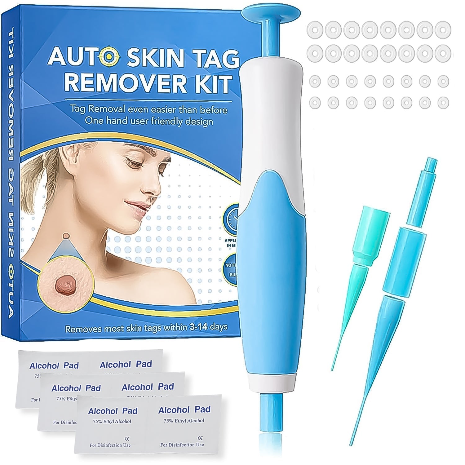 Skin Tag Remover Kit 2 in 1 for Micro to Large (2 mm - 8 mm / 1 Set) - 13000_auto_skin_tag_remover_kit