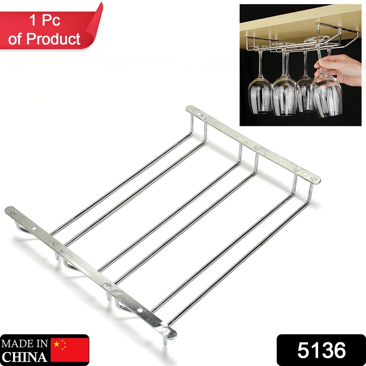 Towel Shelves / Rack / Towel Stand with Chrome Finish for Bathroom Decor - 5136_css_glass_rack_34cm