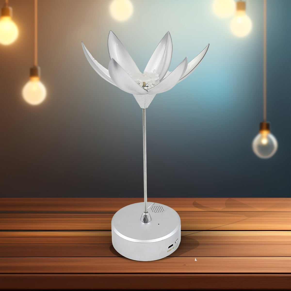 Lotus Flower Lamp with Music, Touch Open and Close, USB Rechargeable (1 Pc / Onl - 13074_lotus_flower_lamp_with_music