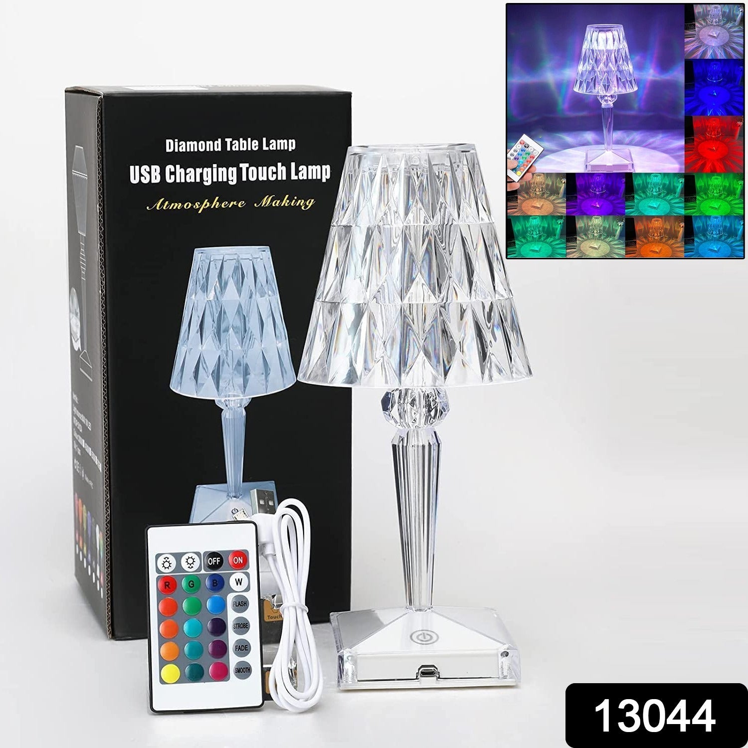 Romantic Crystal Table Lamp, Diamond Lamp, 16 Colors, 6 Brightness Level, Touch  - 13044_usb_diamond_lamp_with_remote