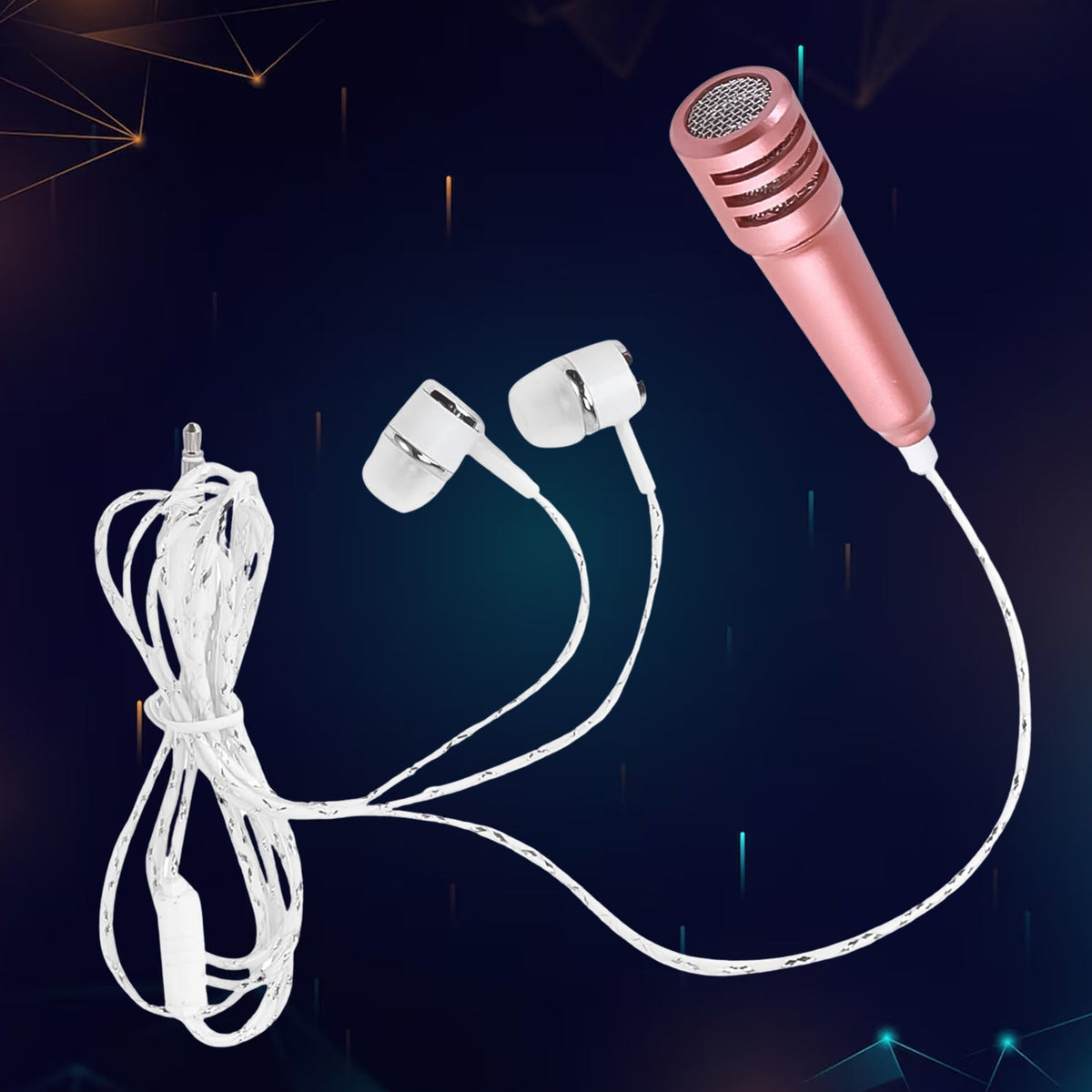 Mini Microphone Mic with Earphone for Voice Recording, Mike Mic Microphone with  - 12907_mini_microphone_n_earphone