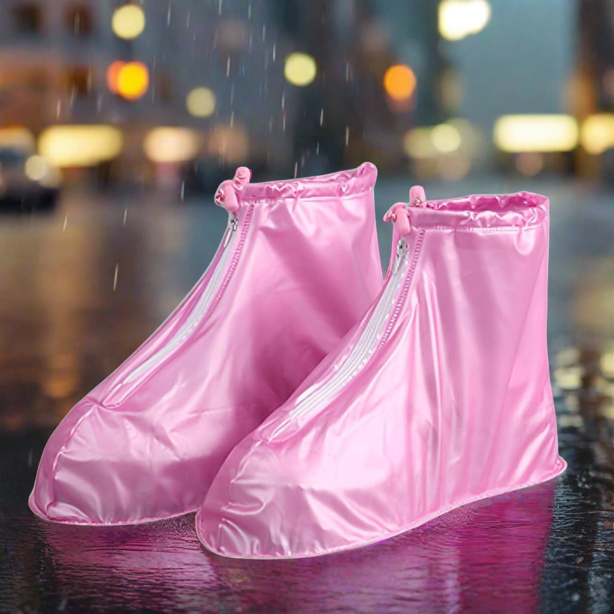 Plastic Shoes Cover Reusable Anti-Slip Boots Zippered Overshoes Covers Transpare - 17976_medium_rain_shoe_cover_1_pair