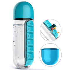 Pill & Vitamin Bottle, Water Bottle Multi Functional Use for Traveling & Outdoor - 12911_pill_n_vitamin_bottle_600ml