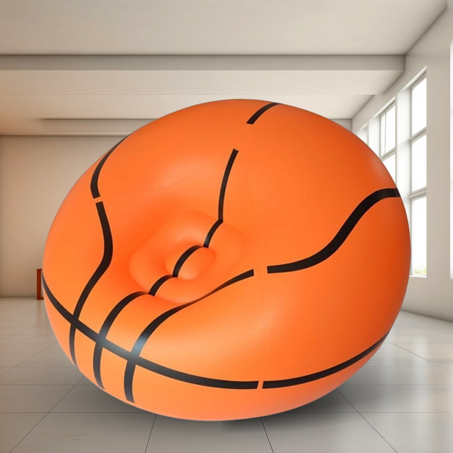 Foldable Sofa, Cartoon Style Inflatable Folding Chair, Ball Chair, Inflatable So - 17783_basketball_foldable_sofa_110x80cm