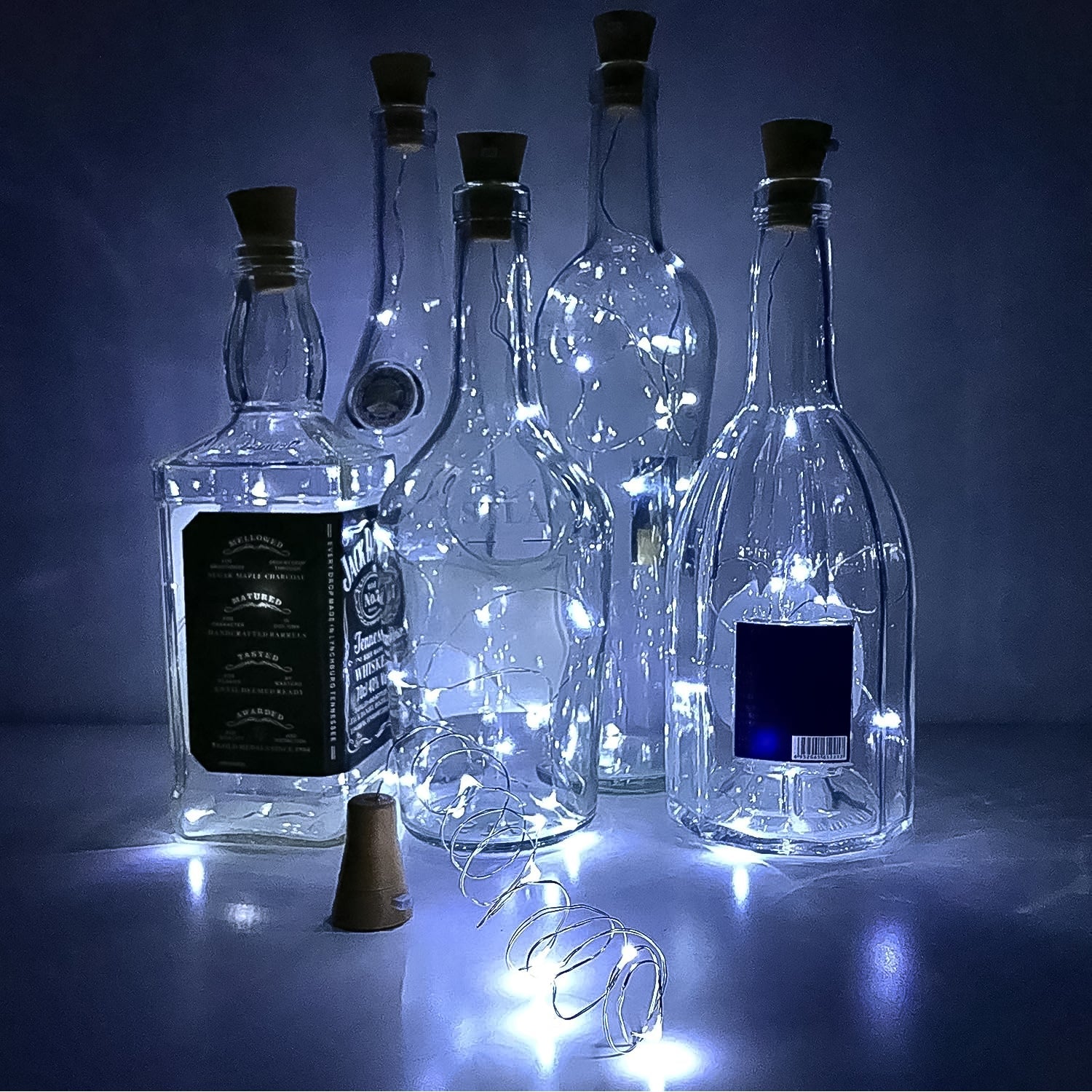 Wine Bottle Cork String Light | Multi LED / 2M Cable Length Copper Wire Battery  - 12998_copper_wire_white_lights_1pc