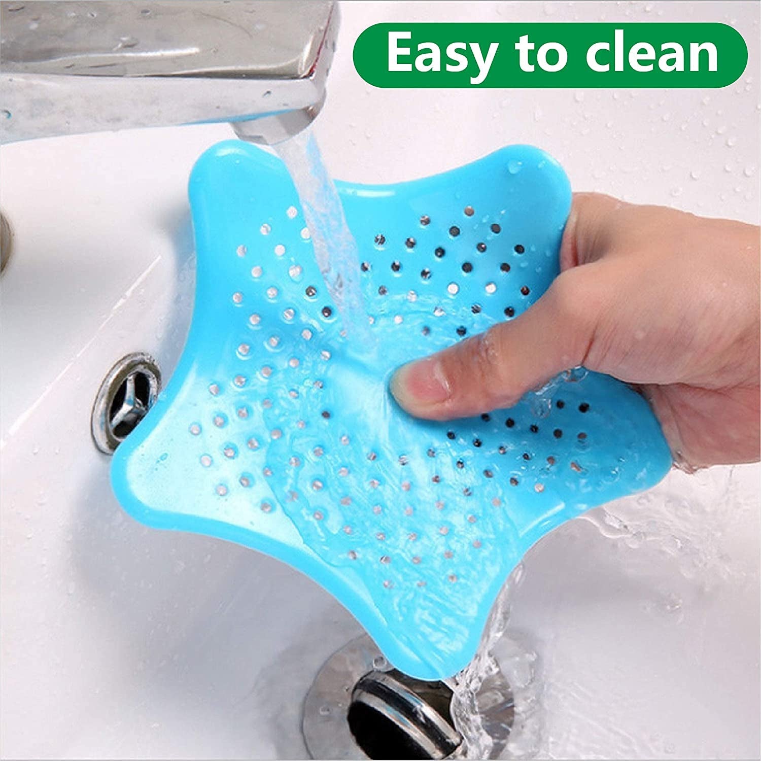 Star Shape Suction Cup Kitchen Bathroom Sink Drain Strainer Hair Stopper Filter, - 18043_star_shape_sink_strainer_1pc