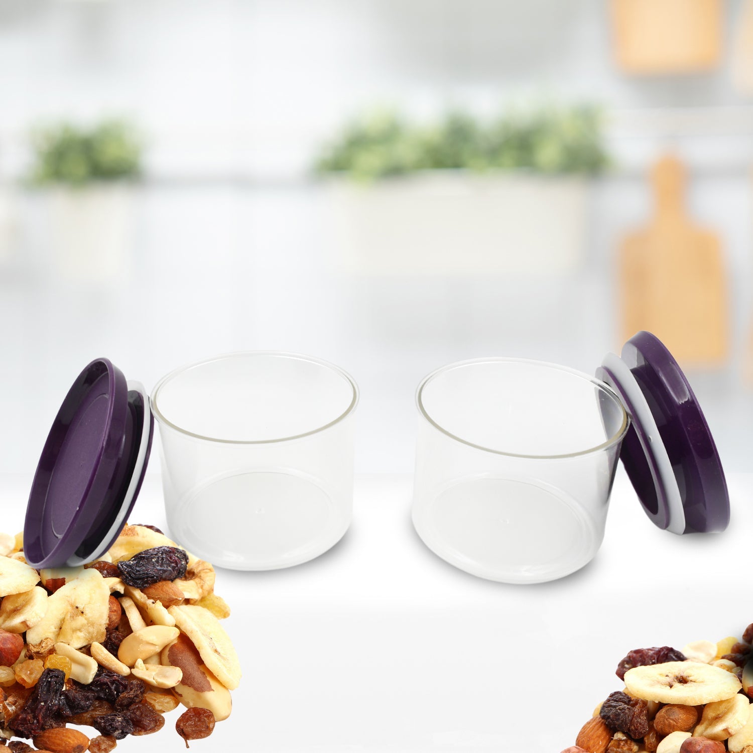 Air Tight & Unbreakable Kitchen Jar Set Food Storage Containers for Dry Fruits,  - 5551_2pc_kitchen_jar