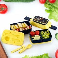 5621 Double Layer Lunch Box Stylish Lid Lunch Box With Fork & Spoon Lunch Box F - 5621_double_layer_lunch_box_1pc