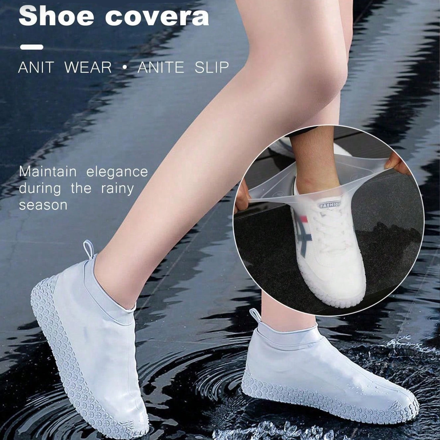 Non-Slip Silicone Rain Reusable Anti skid Waterproof Fordable Boot Shoe Cover (L - 17984_large_sili_shoe_cover