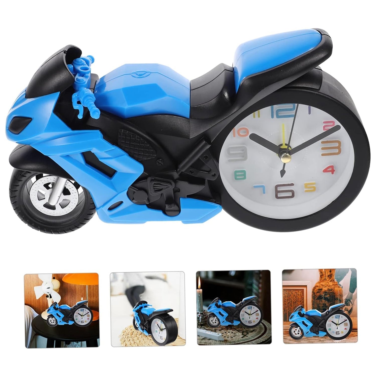 Fashioned Alarm Clock Novelty Retro Motorcycle / Motorbike Engine Style Clocks A - 17639_motorbike_desktop_clocks_1pc