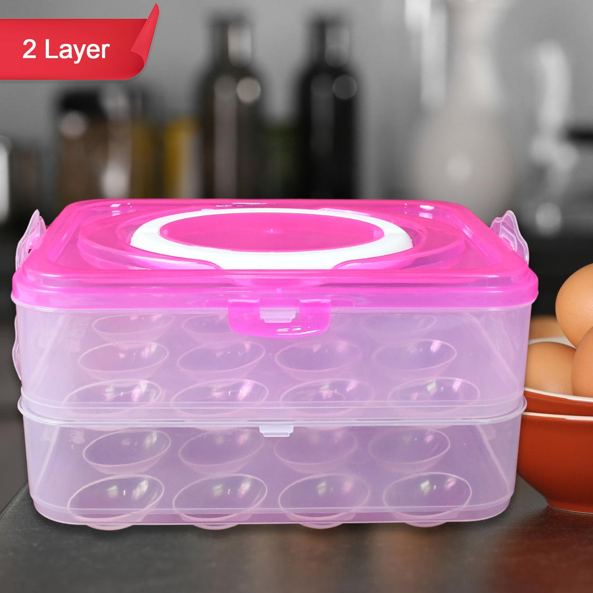 Double Layer 24 Grid Egg Storage Box for Egg Storage Container - 2263_24grid_2lay_egg_box