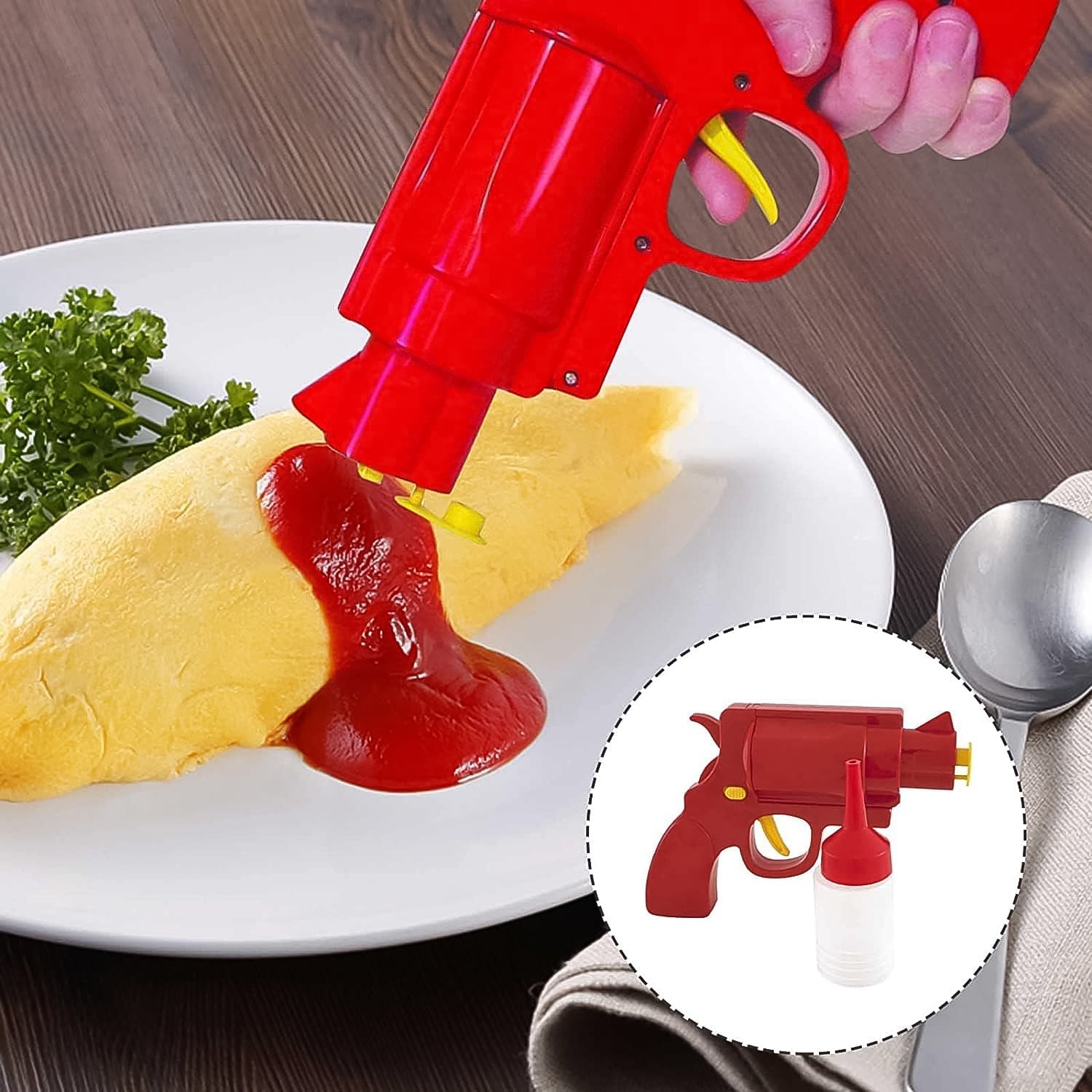 Ketchup Dispenser Mustard Bottle Gun (1 Pc) - 12028_pla_ketchup_dispenser_gun_1pc