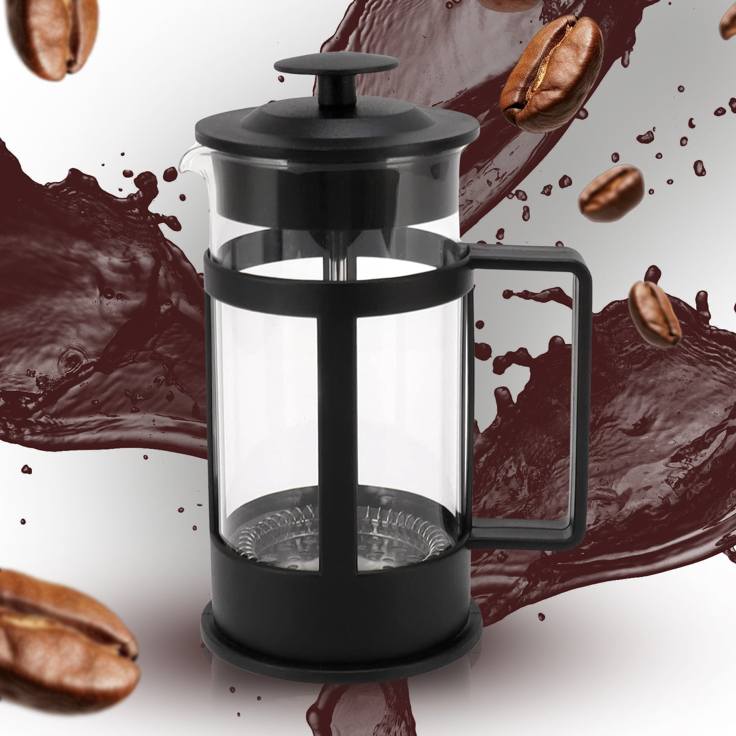 Coffee and Tea maker, Coffee Maker Glass Stainless Steel Coffee Press Glass Teap - 10015_coffee_n_tea_maker_1pc