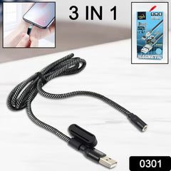 3 in 1 Magnetic USB Charging Cable | USB-c Android and Lightning with Extra Prot - 0301_3in1_magnetic_charging_cable