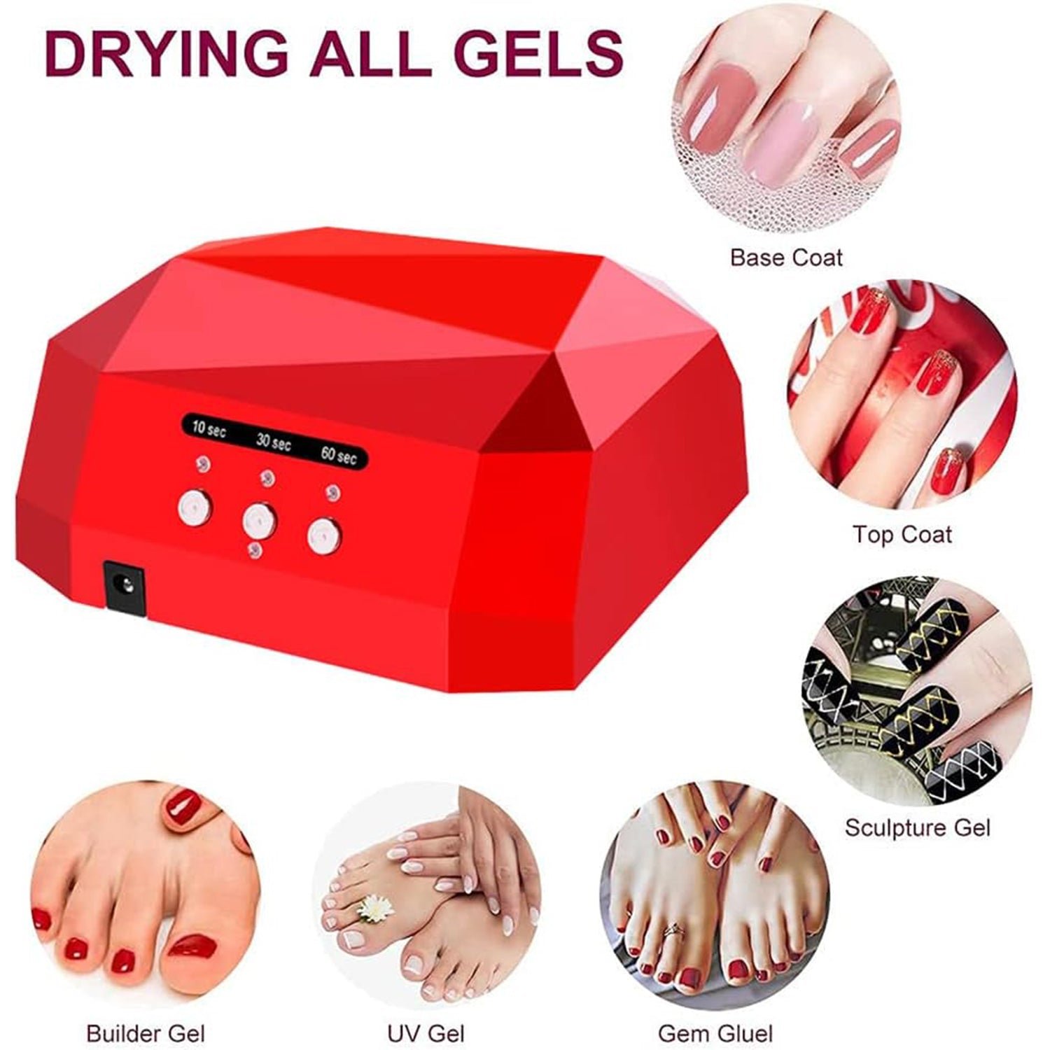 36W LED Nail Dryer Fast Curing Lamp with Motion Sensor (1 Pc) - 13635_36w_led_nail_dryer_lamp_no6