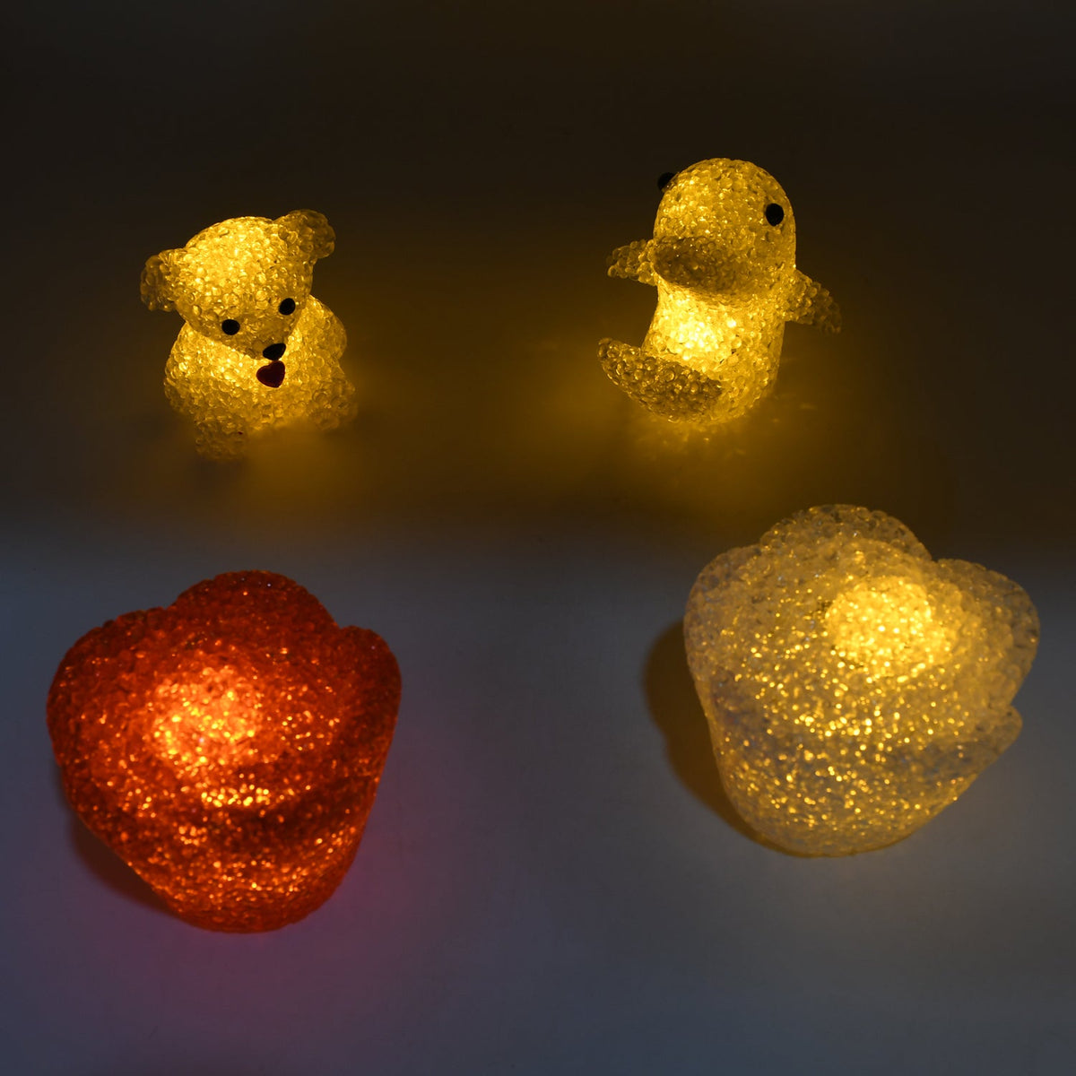 MULTI SHAPE SMALL LIGHT LAMPS LED SHAPE CRYSTAL NIGHT LIGHT LAMP (6 PC SET) - 7995_multi_shape_lamp_6pc