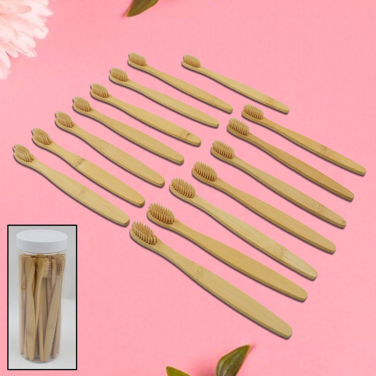 Bamboo Wooden Toothbrush Soft Toothbrush Wooden Child Bamboo Toothbrush Biodegra - 13086_wooden_toothbrush_15pc_no9