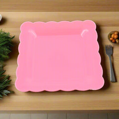 Square Plastic Dinner Plate Snacks / Breakfast, Restaurant Serving Trays Home Sc - 10032_plastic_square_tray_8pc