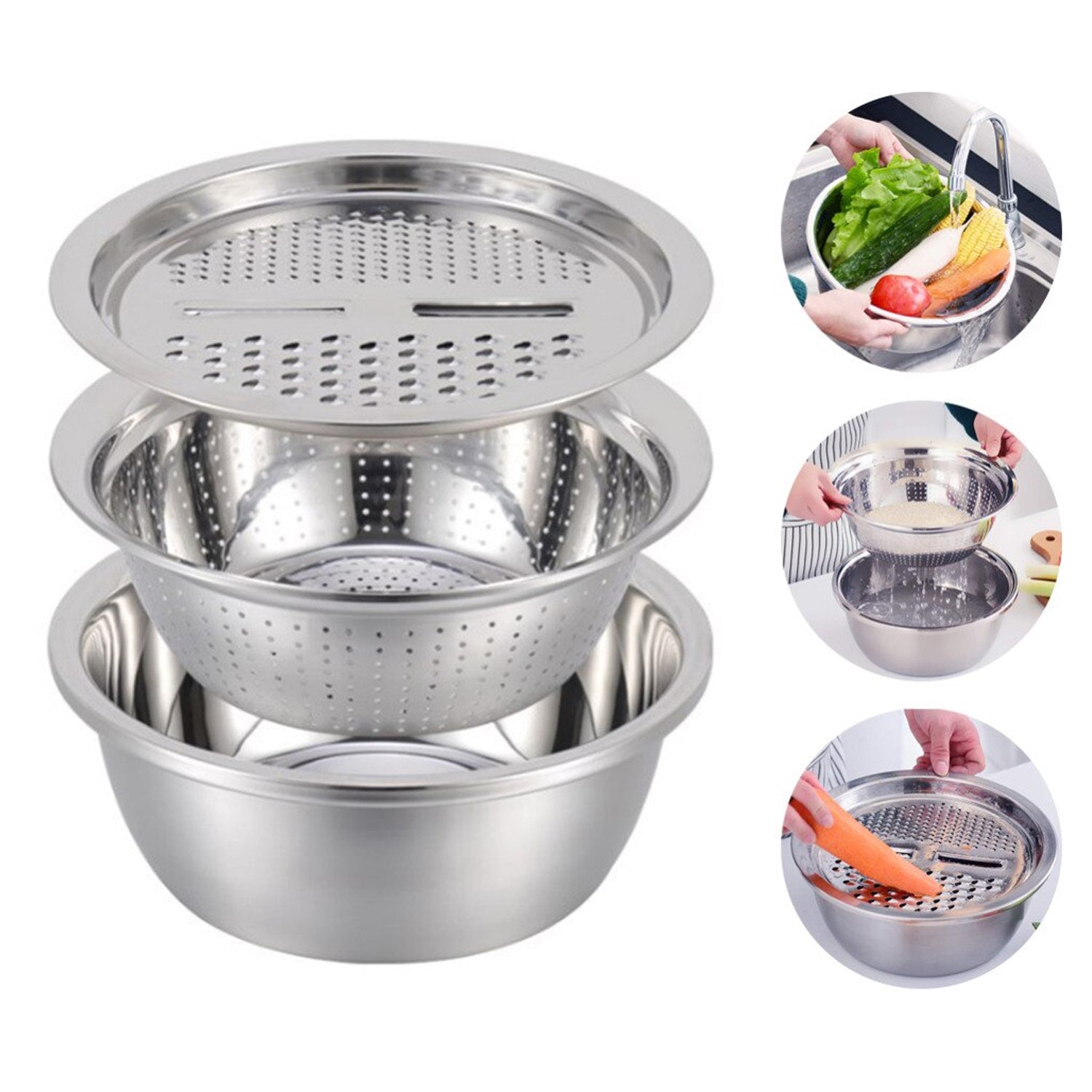 Multipurpose grater with pasta server