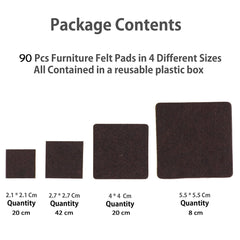 Furniture Pad Square Felt Pads Floor Protector Pad For Home & All Furniture Use - 9030_cnp_furniture_pad_90pcs