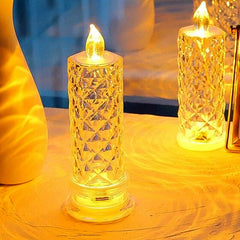 Rose Candles for Home Decoration, Crystal Candle Lights - 6241_13cm_rose_candle_light