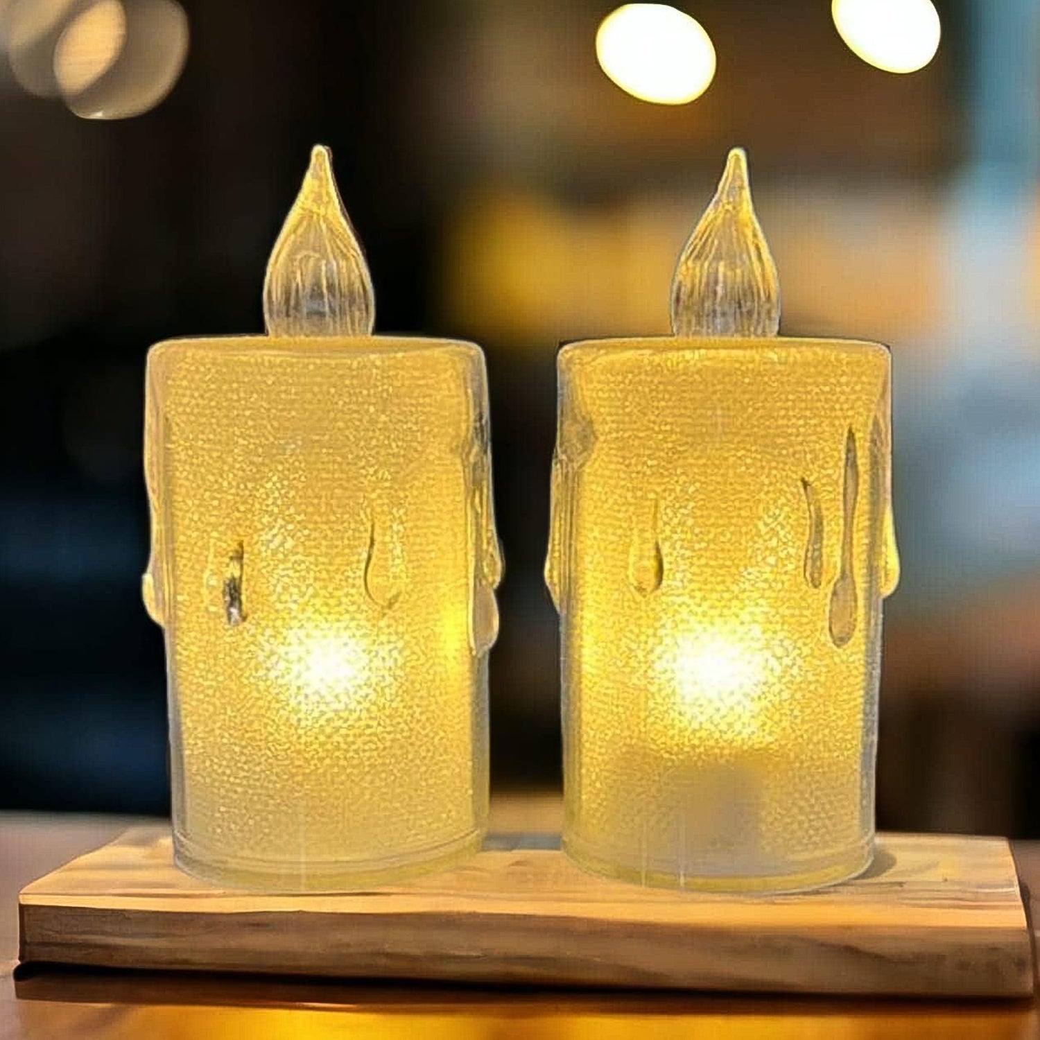 Simple Candles for Home Decoration, Crystal Candle Lights - 6240a_8cm_simple_candle_light