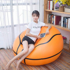 Foldable Sofa, Cartoon Style Inflatable Folding Chair, Ball Chair, Inflatable So - 17783_basketball_foldable_sofa_110x80cm