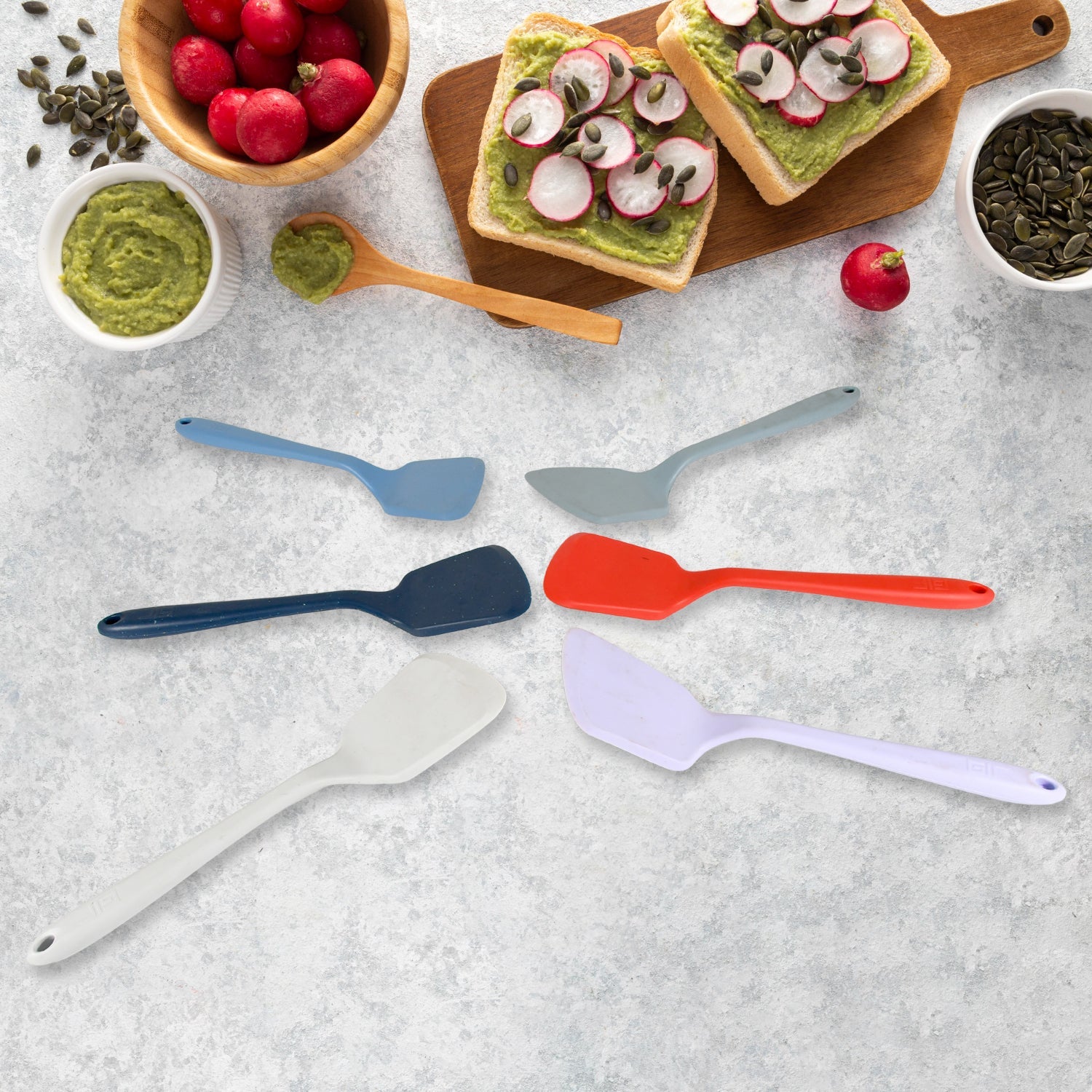 Multipurpose Silicone Spoon, Silicone Basting Spoon Non-Stick Kitchen Utensils H - 8205_silicone_cooking_spoon_6pc_no65