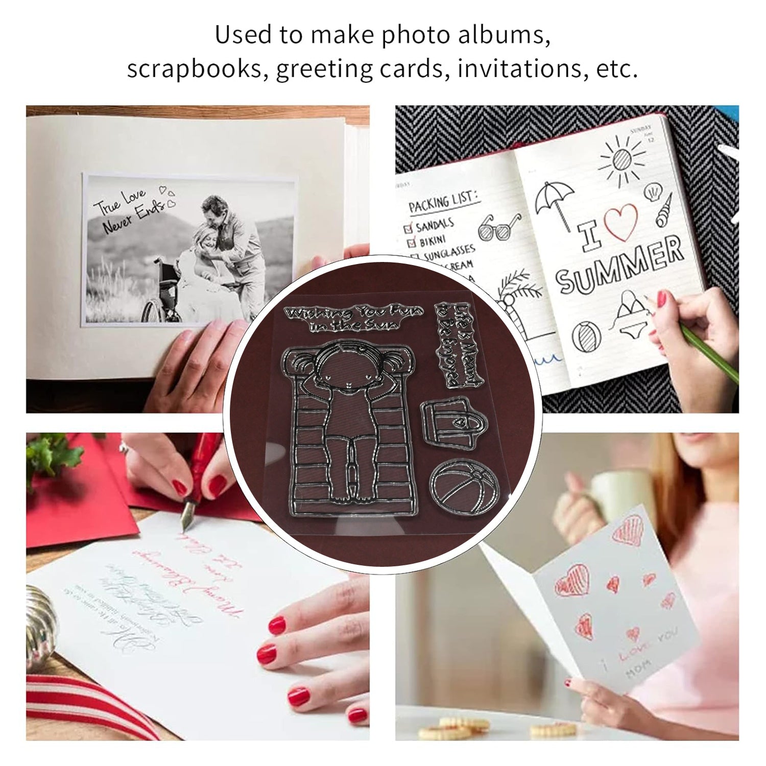 Reusable Rubber Stamp, TPR Stamp DIY Accessories Good Stamping Effect DIY Transp - 17618_paper_craft_rubber_stamp_no8