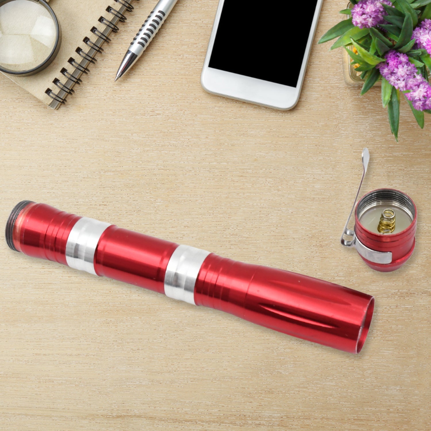 Portable Mini Torch / Flashlight LED Powerful High Lumens Pen Light with Clip, P - 9530_portable_torch_light_1pc