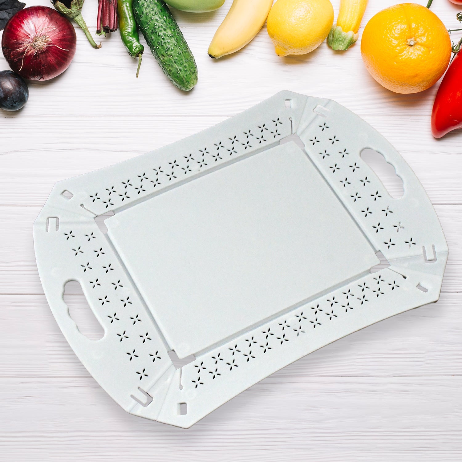 Foldable Serving Tray Plastic Serving Tray With Handle Serving Tray For Food, K - 10018_foldable_serving_tray_1pc