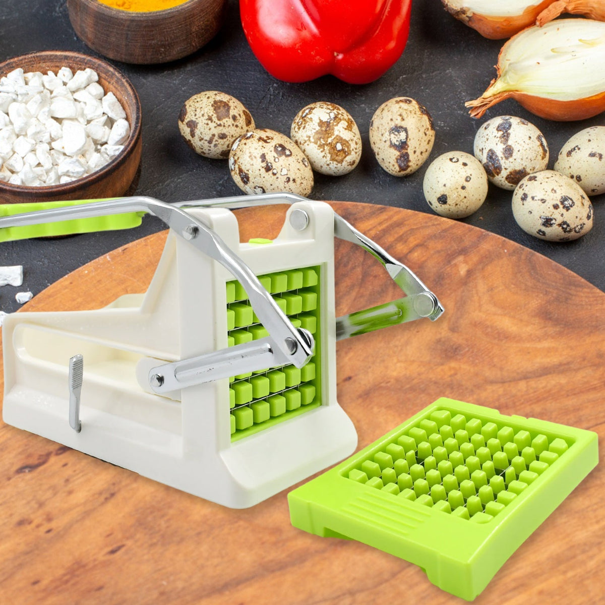 French Fry Cutter, Great with Vegetables, Potato Fries Cutter Professional Veget - 10013_ss_french_fry_cutter_1pc