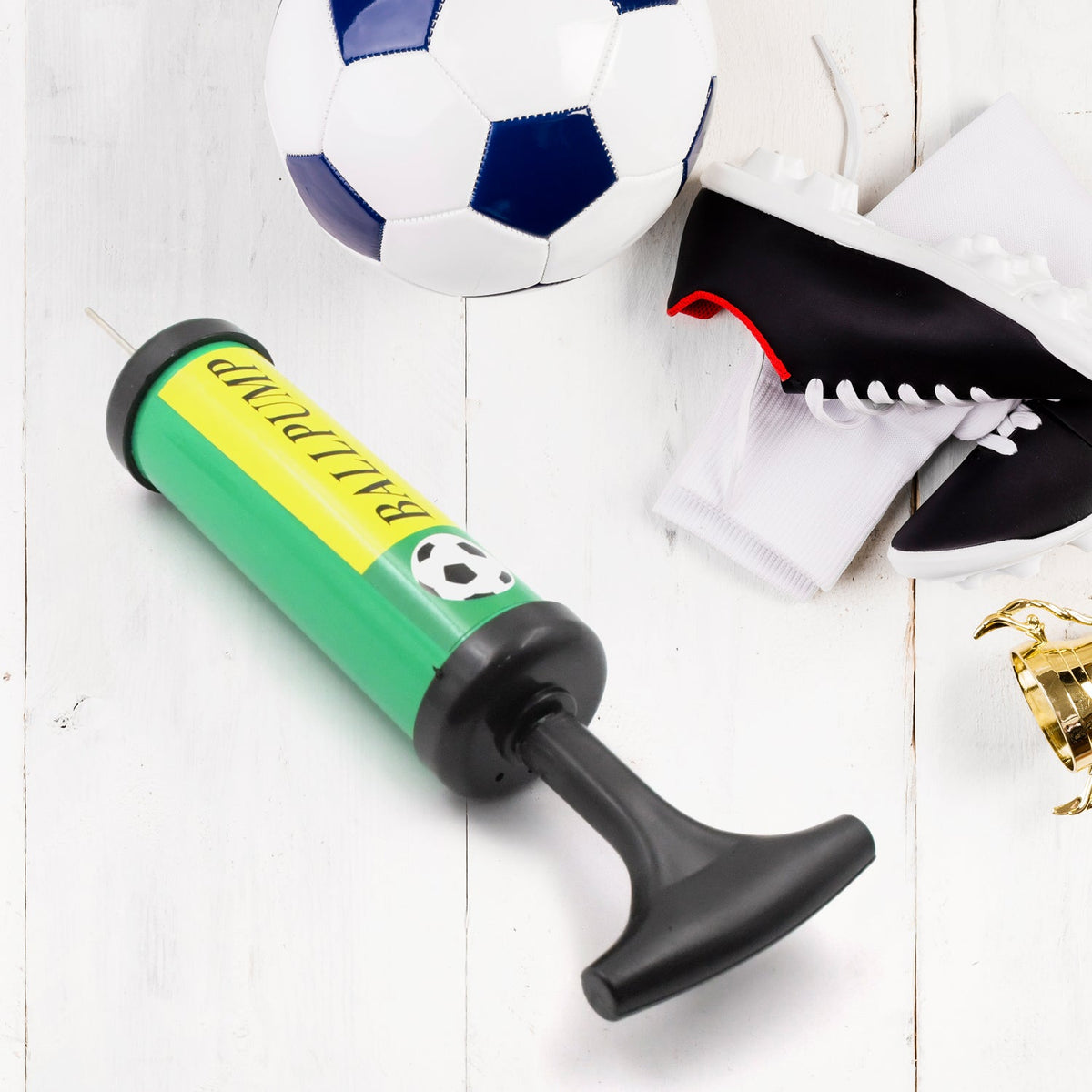 Inflator Air Ball Pump Soft Bouncing Ball Development Kids Toy, Sports Plastic P - 9333_plastic_ball_pump_17cm