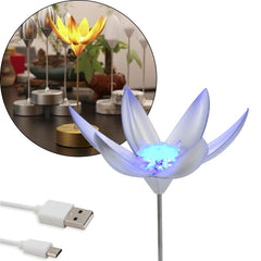 Lotus Flower Lamp with Music, Touch Open and Close, USB Rechargeable (1 Pc / Onl - 13074_lotus_flower_lamp_with_music