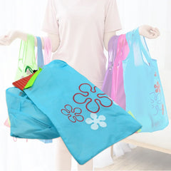 Washable reusable shopping bags with handles.