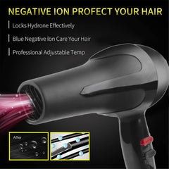 High-performance hair dryer in black