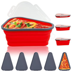 Reusable Pizza Storage Containers with 5 Microwavable Serving Trays, Silicone Co - 10026_pizza_sto_containers_with_5_tray