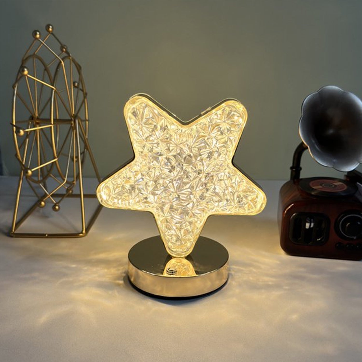 Star Shape Crystal Diamond Lamp Cordless Luxury Lamp with USB Rechargeable, 3-Wa - 12571_star_crystal_table_lamp