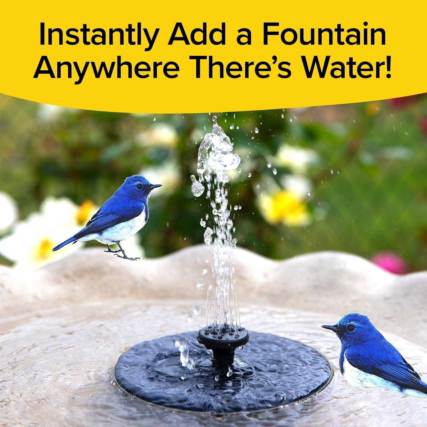 Fast Fountain by Pocket Hose - Solar-Powered - Instantly Adds a Water Feature Vi - 8603_solar_floating_water_fountain