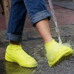 Non-Slip Silicone Rain Reusable Anti skid Waterproof Fordable Boot Shoe Cover (E - 17983_xl_yellow_sili_shoe_cover