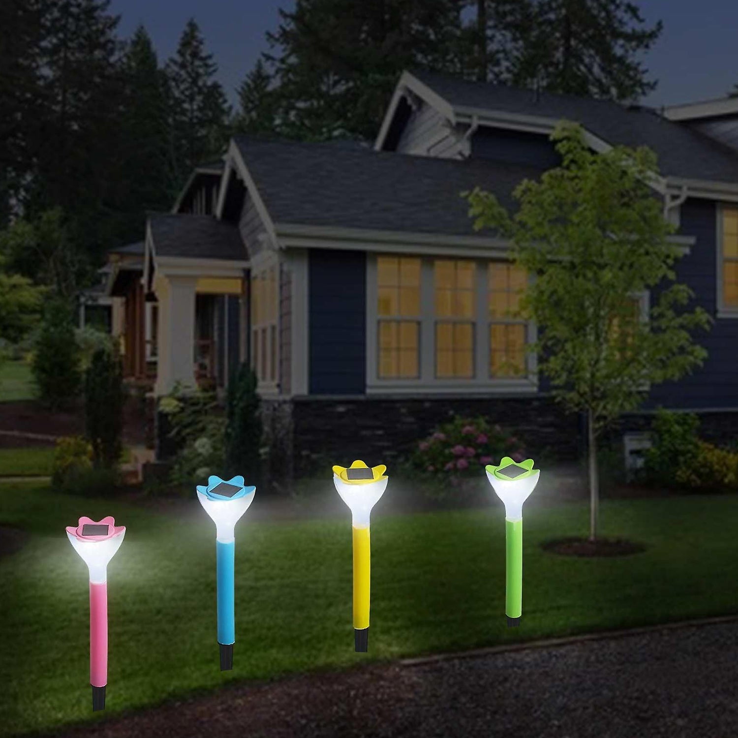 Street Light Solar Flowers Lights Road Light Flower Landscape Light Decorative Y - 9138_solar_flower_light_2pc