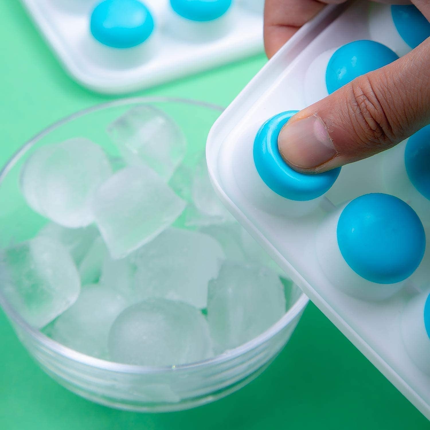 21 Cavity Pop Up Ice Cube Trays-Easy Release, Flexible Silicone Bottom - Stackab - 2807_21_cavity_ice_tray_2pc