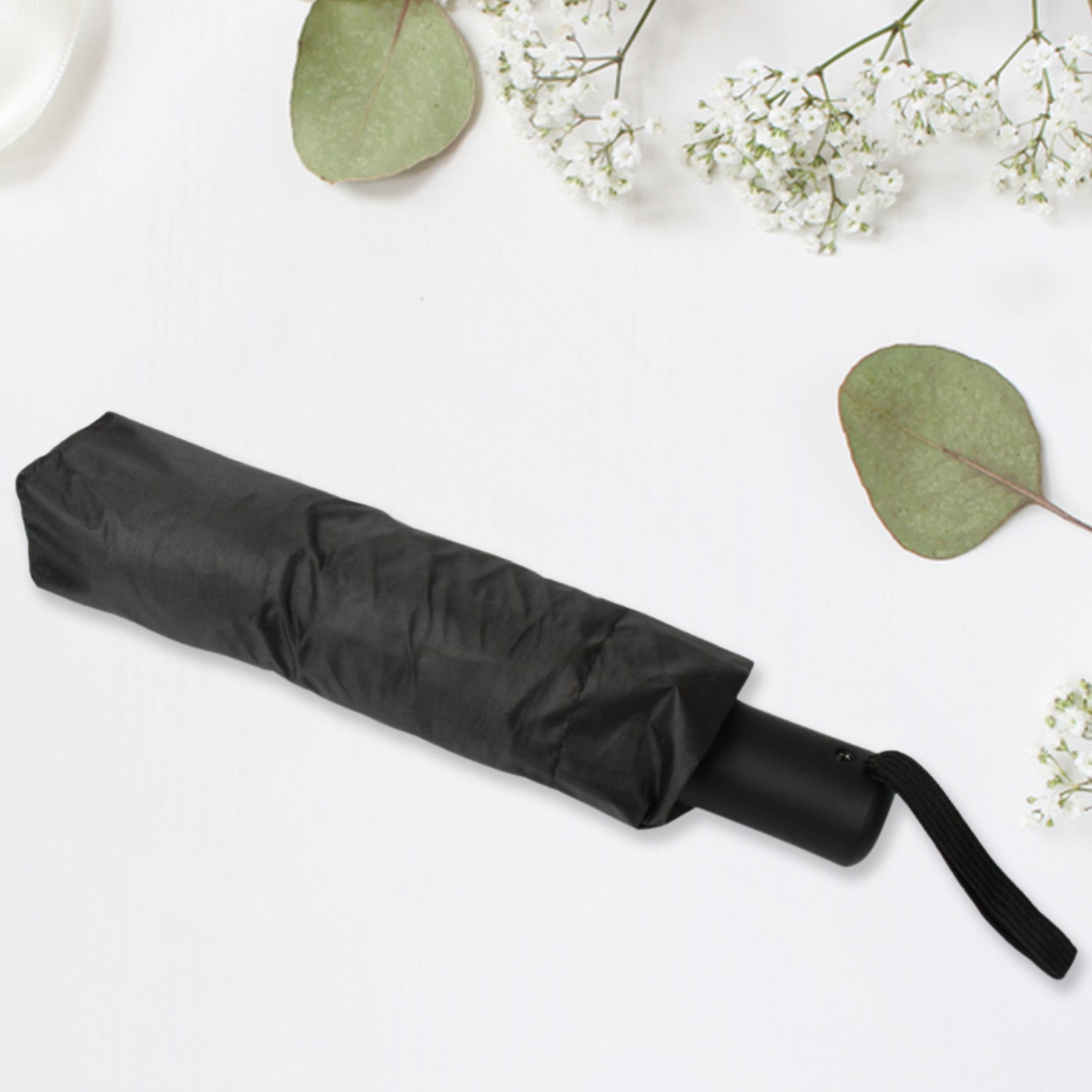 2 Fold Manual Open Umbrella| Windproof, Sunproof & Rainproof with Sturdy Steel S - 12744_travel_foldable_umbrella_1pc