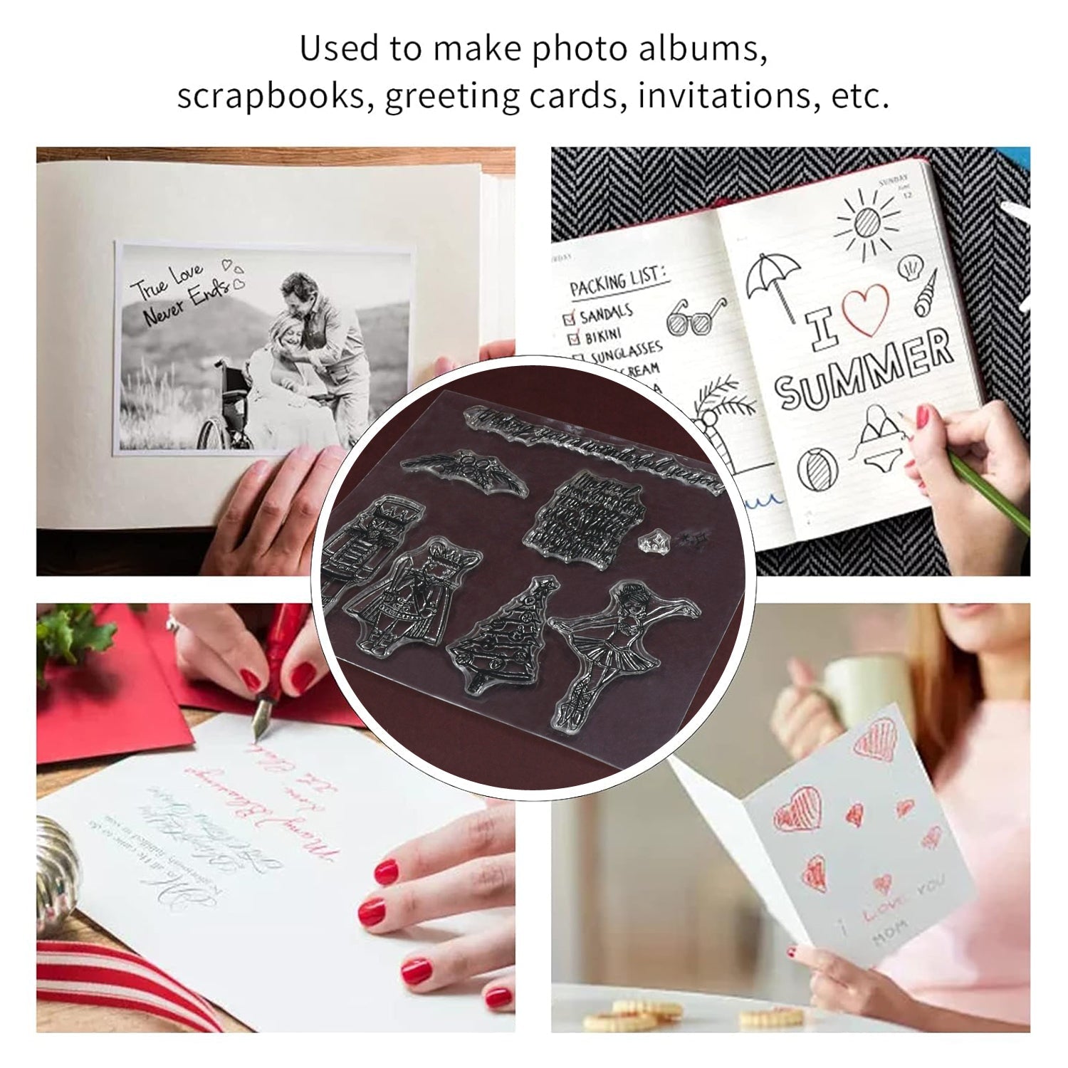 Reusable Rubber Stamp, TPR Stamp DIY Accessories Good Stamping Effect DIY Transp - 17618_paper_craft_rubber_stamp_no8