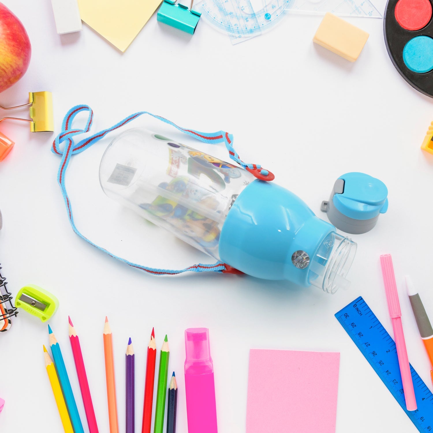 Insulated water bottle with leakproof design and straw