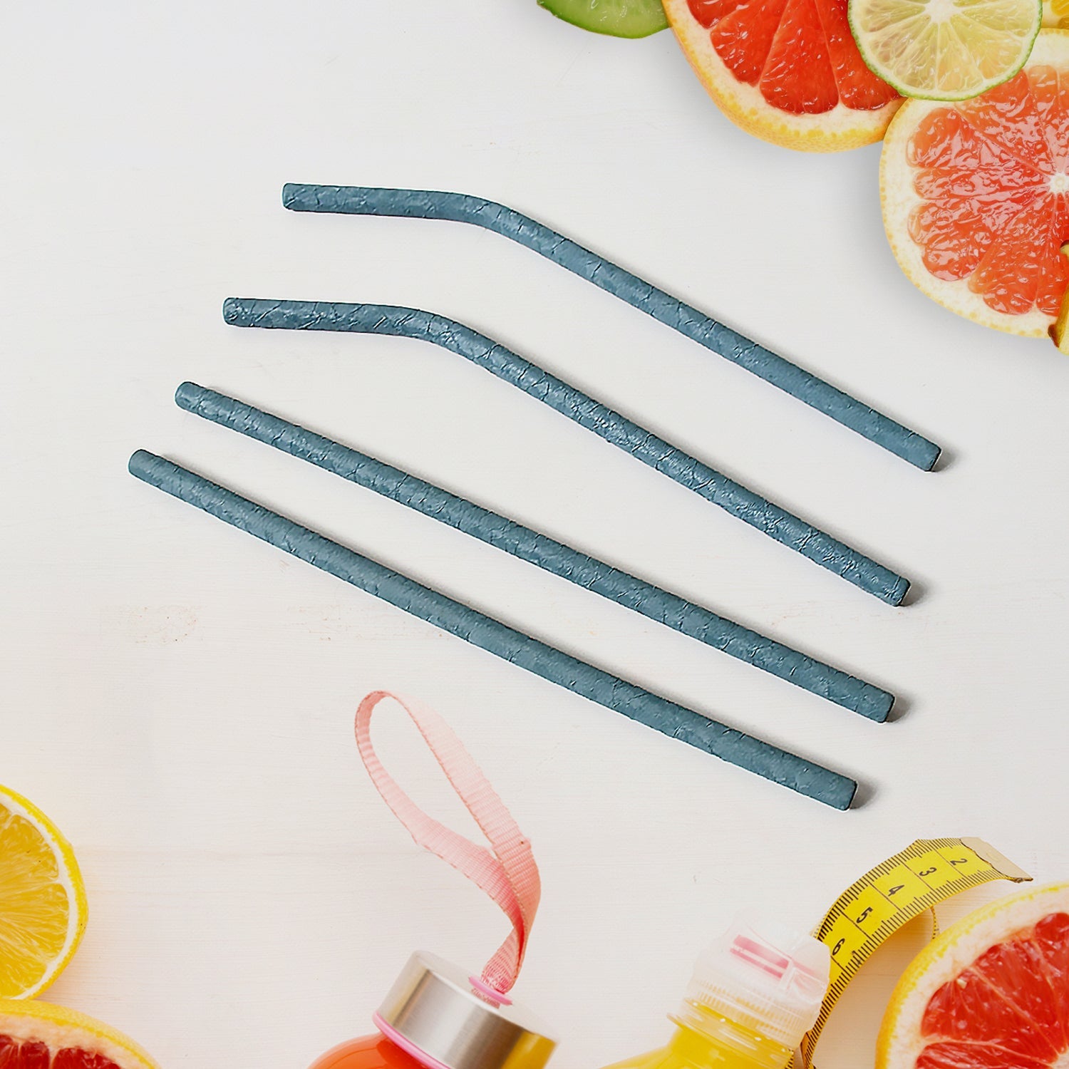 Reusable Stainless Steel Straw with cleaning Brush Long Drinking Straws for Coff - 8542_ss_straw_with_cle_brush_5pc_no1